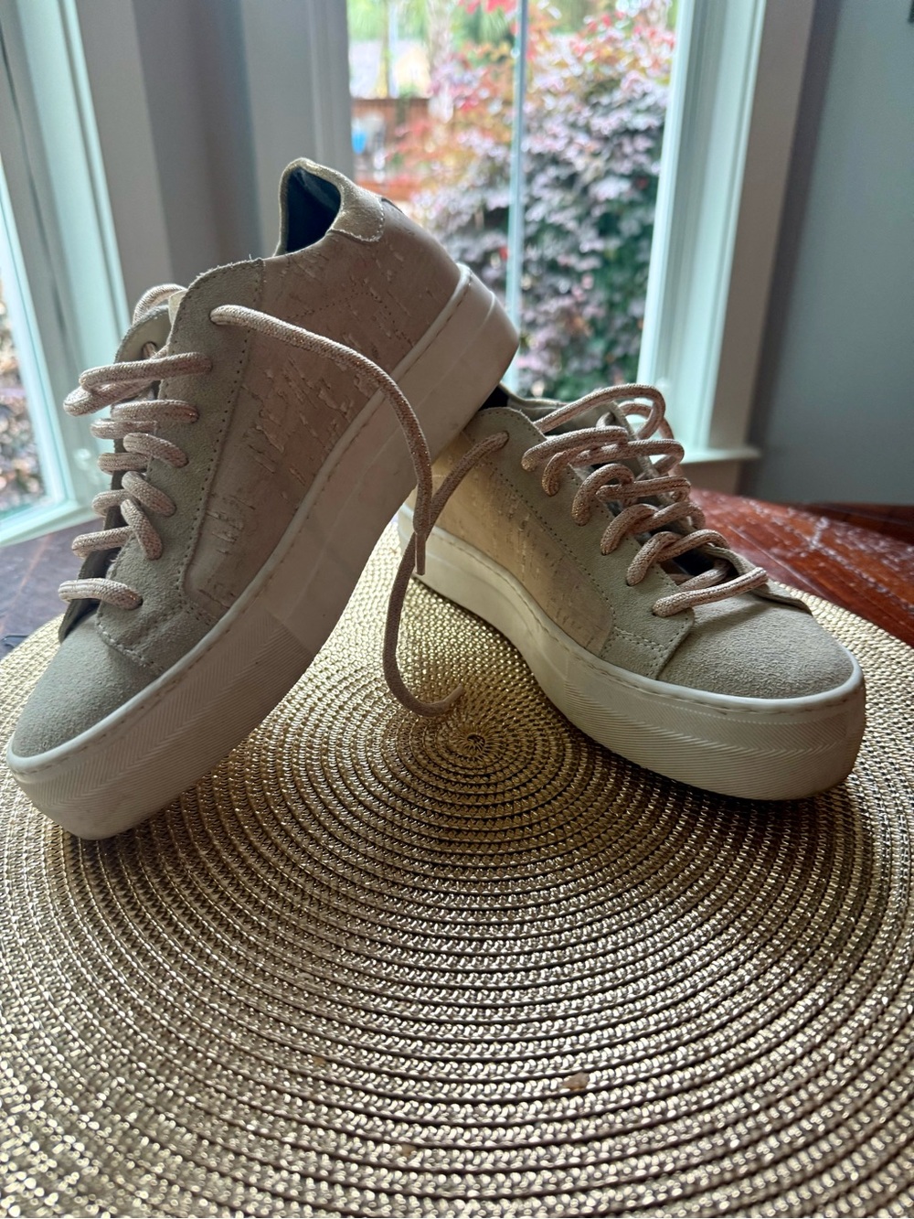 P448 Thea Aria Gold Cork Platform Sneakers EU 36 US